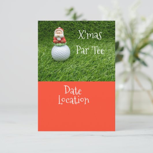 サンタクロースとゴルフクリスマスパーティの招待状 招待状 (スタンド正面)
