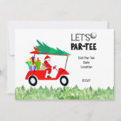 サンタクロースとゴルフクリスマスパーティの招待状 招待状 (正面)