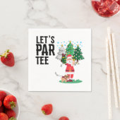 サンタクロースとゴルフクリスマスパーティーズパーティー スタンダードカクテルナプキン (インサイチュ)