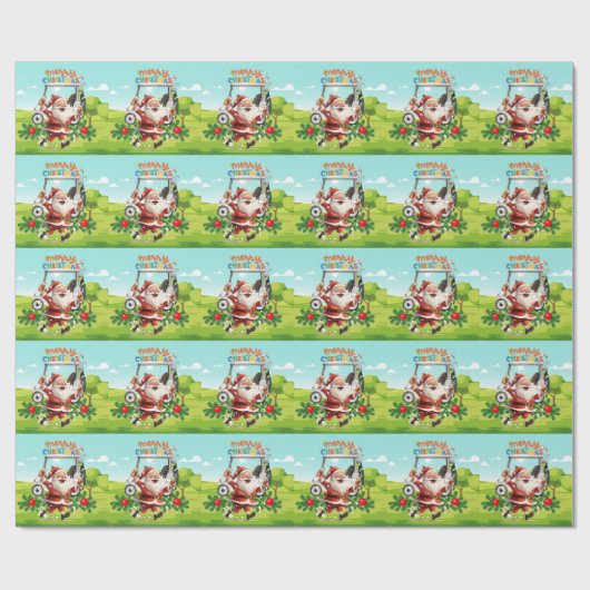 サンタクロースとゴルフクリスマスホリデー ラッピングペーパー (フラット)