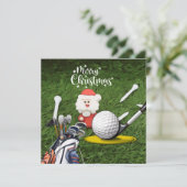 サンタクロースとゴルフクリスマス シーズンカード (スタンド正面)