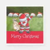 サンタクロースとゴルフクリスマス スタンダードランチョンナプキン (正面)