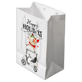 サンタクロースとゴルフクリスマス ミディアムペーパーバッグ (正面アングル)