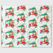 サンタクロースとゴルフクリスマス ラッピングペーパー (フラット)