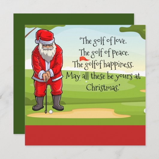 サンタクロースとゴルフクリ賛美スマスのコース シーズンカード (正面/裏面)