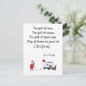 サンタクロースとゴルフクリ賛美スマス シーズンポストカード (スタンド正面)