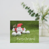 サンタクロースとゴルフボール付きゴルフクリスマスカード (スタンド正面)