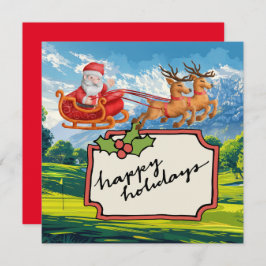 サンタクロースとゴルフメリークリスマス