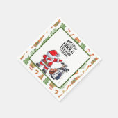 サンタクロースとゴルフメリークリスマス スタンダードカクテルナプキン (角)