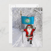 サンタクロースとサウスダコタの看板 シーズンポストカード (正面/裏面)