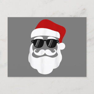 サンタクロースとサングラスのおかしいクリスマスデザイン シーズンポストカード