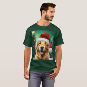 サンタクロースとサンタポーズがクリスマスに急上昇 Tシャツ (正面フル)