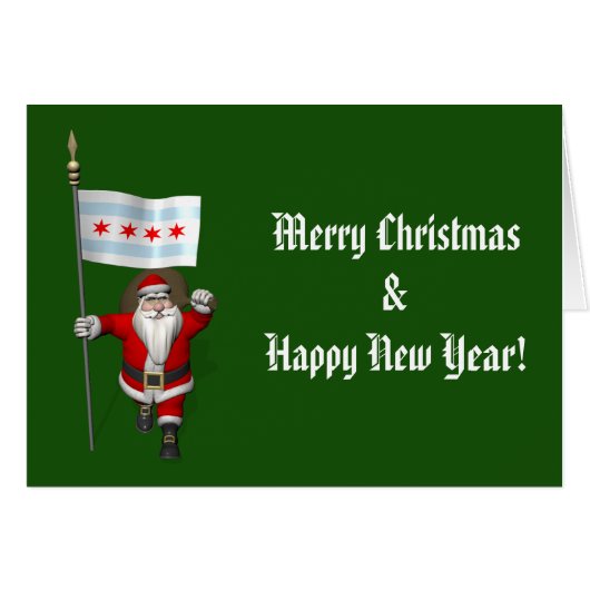 サンタクロースとシカゴの看板 (正面横)