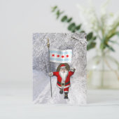 サンタクロースとシカゴの看板 シーズンポストカード (スタンド正面)