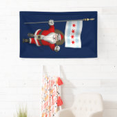 サンタクロースとシカゴ国旗 横断幕 (インサイチュ)