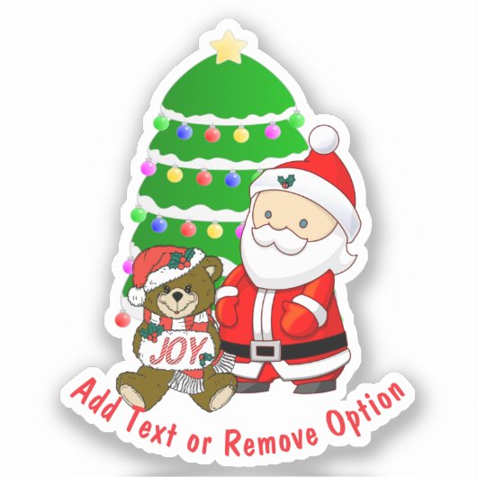 サンタクロースとジョイ・ベア・クリスマス シール (正面)