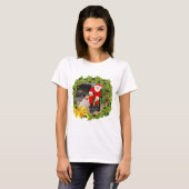 サンタクロースとスコティッシュ・テリア Tシャツ (正面フル)