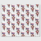 サンタクロースとタイ国旗 ラッピングペーパー (フラット)