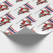 サンタクロースとタイ国旗 ラッピングペーパー (角)