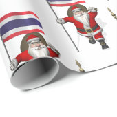 サンタクロースとタイ国旗 ラッピングペーパー (ロールコーナー)