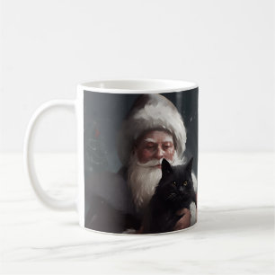 サンタクロースとタキシード猫フェスティバルクリスマス コーヒーマグカップ