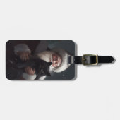 サンタクロースとタキシード猫フェスティバルクリスマス ラゲッジタグ (正面横)