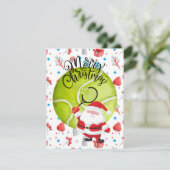 サンタクロースとテニスのクリスマス シーズンカード (スタンド正面)