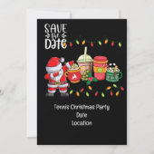 サンタクロースとテニスのクリスマス 招待状 (正面)