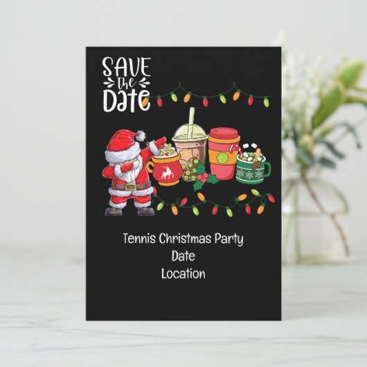 サンタクロースとテニスのクリスマス 招待状 (スタンド正面)