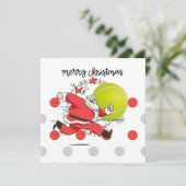 サンタクロースとテニスのメリークリスマス シーズンカード (スタンド正面)