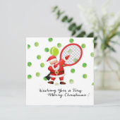 サンタクロースとテニスのメリークリスマス シーズンカード (スタンド正面)