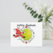 サンタクロースとテニスのメリークリスマス シーズンポストカード (スタンド正面)