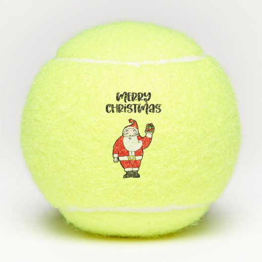 サンタクロースとテニスのメリークリスマス テニスボール (正面)