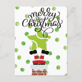 サンタクロースとテニスのメリークリスマス ポストカード