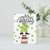 サンタクロースとテニスのメリークリスマス ポストカード (スタンド正面)