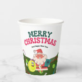 サンタクロースとテニスクリスマスホリデー 紙コップ (正面)