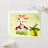 サンタクロースとテニスクリスマス カード (正面/裏面インサイチュ)