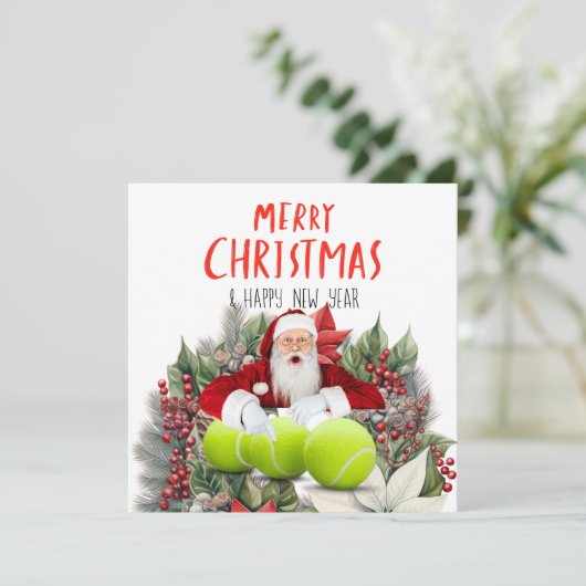 サンタクロースとテニスクリスマス カード (スタンド正面)