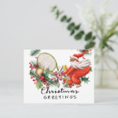 サンタクロースとテニスクリスマス シーズンポストカード (スタンド正面)