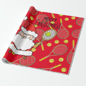 サンタクロースとテニスクリスマス ラッピングペーパー (アンロールド)