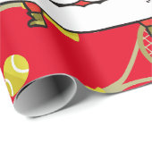 サンタクロースとテニスクリスマス ラッピングペーパー (ロールコーナー)