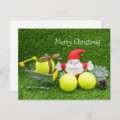 サンタクロースとテニスボールとテニスクリスマス (正面/裏面)