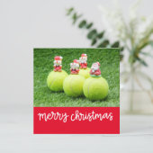 サンタクロースとテニスボールとテニスクリスマス シーズンカード (スタンド正面)
