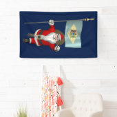 サンタクロースとデラウェア州旗 横断幕 (インサイチュ)