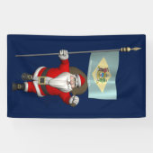 サンタクロースとデラウェア州旗 横断幕 (横)