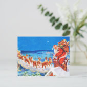 サンタクロースとトナカイが屋上に シーズンポストカード (スタンド正面)