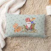 サンタクロースとトナカイとソリカスタムのスロー ランバークッション (ブランケット)