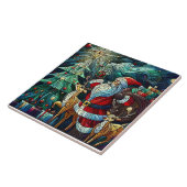 サンタクロースとトナカイに贈り物を タイル (側面)