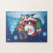 サンタクロースとトナカイのクリスマスパズル ジグソーパズル (横)