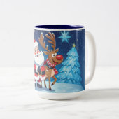 サンタクロースとトナカイのクリスマス ツートーンマグカップ (正面右)